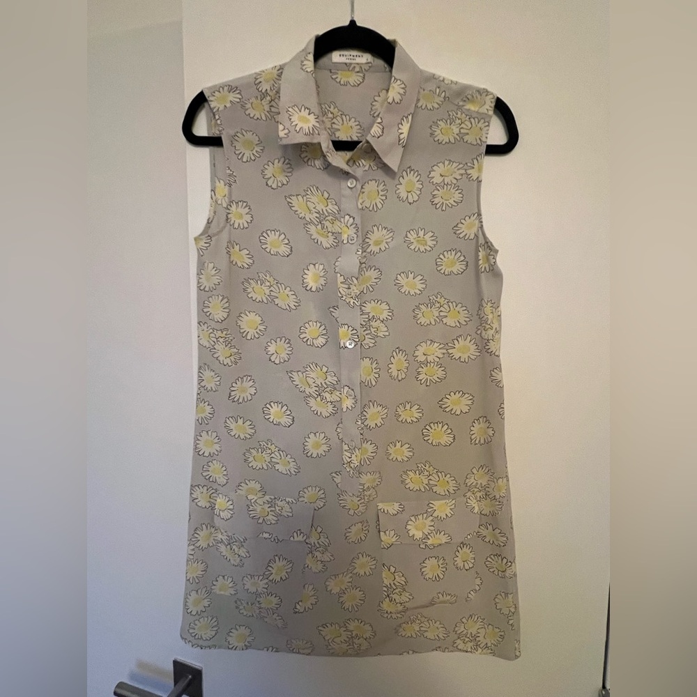 Sleeveless Equipment Sunflower Blouse (Sz. S)
